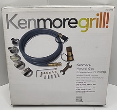 Kenmore Grill Natural Gas Conversion Kit 01898 w/ 10′ Hose 5 Burner Knobs +Tools