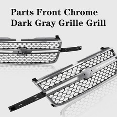Front Grille Grill Chrome Shell with Black Insert Compatible with 2003-2006 Chev