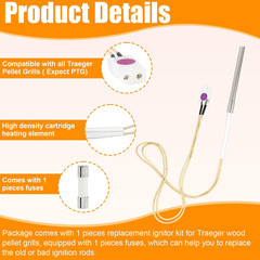 Hot Rod Igniter Kit for Pit Boss, Compatible with Pitboss, Traeger, Camp Chef Gr