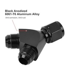 6AN Female to 4AN 4AN Male Flare Fitting, Y Block 6AN Female to 2×4AN Male