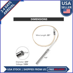 Stanbroil Grill Igniter Replacement Hot Rod Ignitor w/Fuse Pit Boss