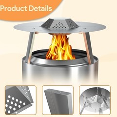 FirePit Heat Deflector for Solo Stove Bonfire 19.5″, Portable Heat Diffuser w…
