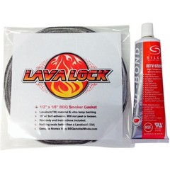 PRO PACK : 1/2″ x 1/8″ GREY Nomex w/ RTV red Hi Temp BBQ gasket smoker sealer