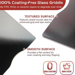 Adjustable Glass Griddle for Weber Char-Broil Nexgrill Gas Grills 13.25×9.25