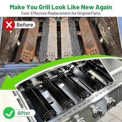 1.6″ L Grill Heat Plates Pack, Porcelain Steel Gas BBQ Grill Burner Covers, 4