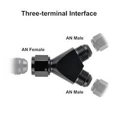 6AN Female to 4AN 4AN Male Flare Fitting, Y Block 6AN Female to 2×4AN Male