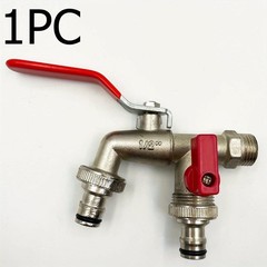 Dual Outlet Outdoor Faucet Zinc Alloy Garden Hose Spigot Double Valve Water Tap