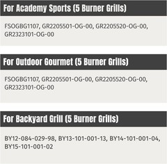 Grill Heat Plates Replacement Parts for Dyna-Glo, Backyard & Uniflame Grill, DGH