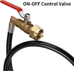 48 Inch Propane Refill Adapter Extension Hose with ON/Off Control Valve for 1 LB
