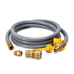 12 Feet 1/2 inch ID Natural Gas Grill Hose with Quick Connect Fittings, Natur…