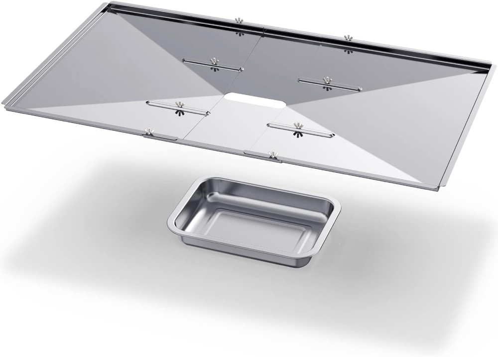 Grill Grease Tray Set, Stainless Steel Grill Replacement Parts, 24″ – 27″ Adjust