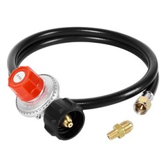 4FT High Pressure Propane Regulator Hose 0-20 PSI Adjustable for Turkey Fryers