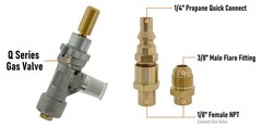 Gas Control Valve and RV Quick Connect Conversion Kit for Weber Q Series & Ba…