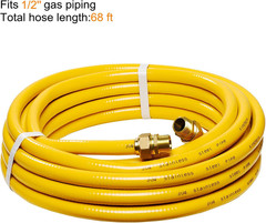 70Ft 1/2” Natural Gas Line Gas Tubing Pipe Kit for Construction Heaters NG Appl