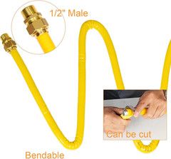 70Ft 1/2” Natural Gas Line Gas Tubing Pipe Kit for Construction Heaters NG Appl