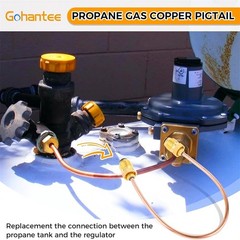 15Inch POL x POL Copper Propane Gas Pigtail for Bulk Propane Tank to Regulator