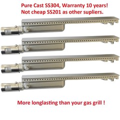 Grilljob 4Pc Heavy Duty Cast Stainless Steel Bbq Grill Burners 16 Replacement