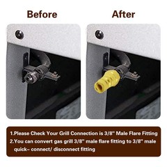 MCAMPAS 3/8 Inch Natural Gas Quick 3/8″ Connector Kit, golden yellow