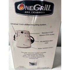 OneGrill High Torque Electric Rotisserie Motor Replacement Stainless Steel 120V