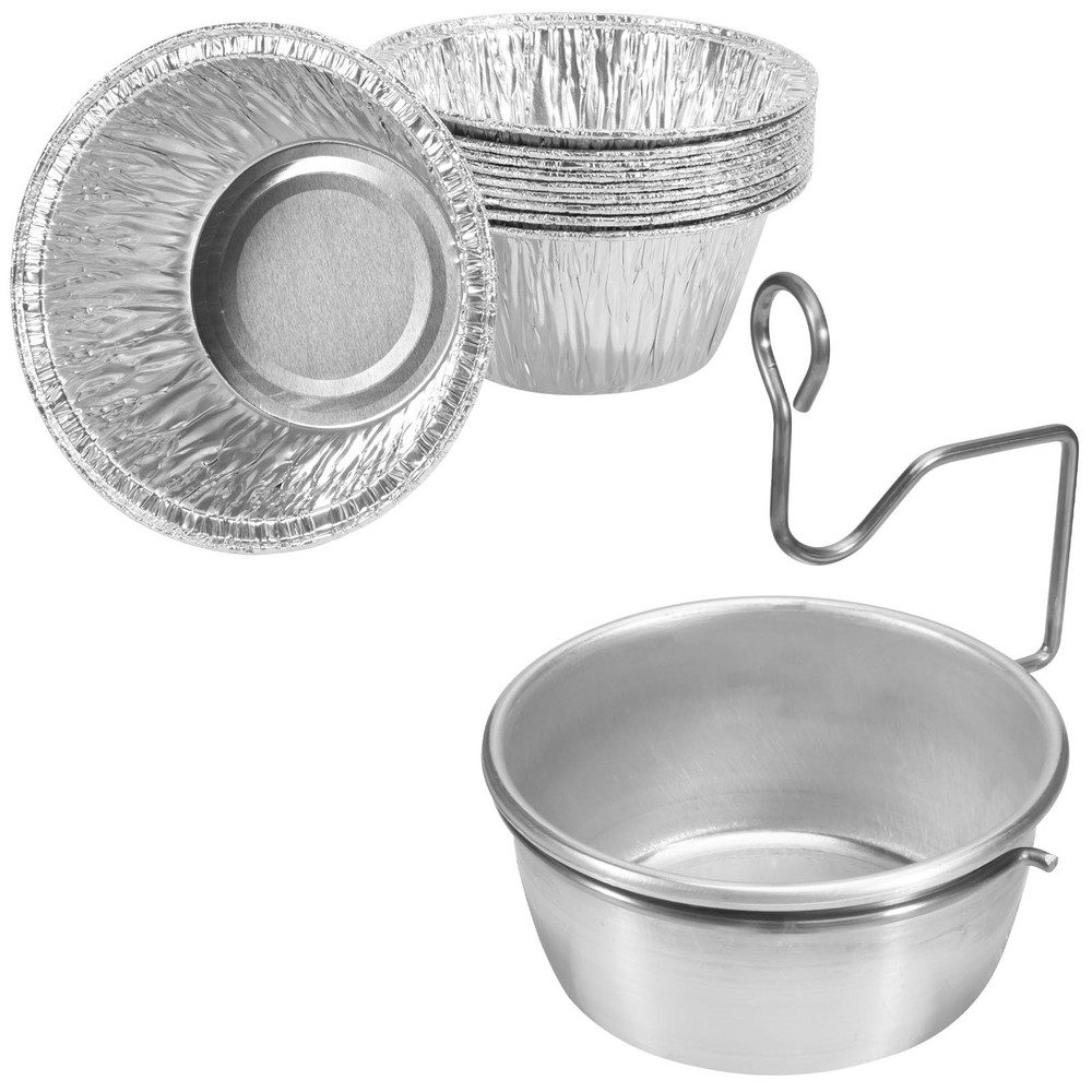 Grill Grease Cup with Clip for Char-broil/ Kenmore Silver-For CB/Kenmore