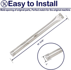 Burners 4-Pack Stainless Steel 14 7/16″ x 1″ Replacement for Charbroil Gas Grill