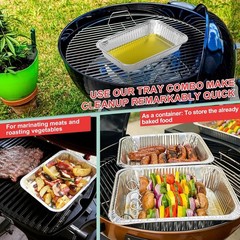 Grill Drip Pan Liner Aluminum Disposable Foil Grease Liners