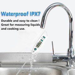 BOMATA Waterproof IPX7 Thermometer for Water, Liquid, Candle and White