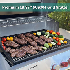 9MM 18 7/8 Stainless Steel Grill Grates for Weber Genesis II E-310 E-315 E-325