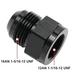 Flare Expander Fitting Adapter Aluminum 12AN Female to 16AN Male Black – 2pcs