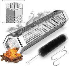 Pellet Smoker Tube 12-Inch: Stainless Steel Wood Pellets Smoke Tube for Hot or C