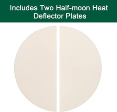Half-Moon Ceramic Heat Deflector Plates for Kamado Joe Classic I, II, Iii,Big Gr