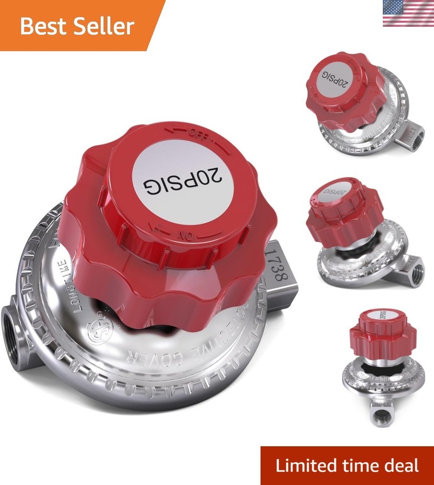 Durable Propane Regulator Valve with Built-in Pressure Relief for Outdoor Safety