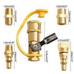 5x RV For Propane Quick Connect Adapter Hex Nipple Coupling Easy Connection