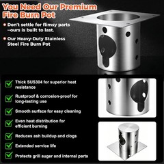 High-Quality Fire Burn Pot for Pit Boss 1150/1600 – Stainless Steel with Screws