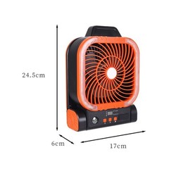 Camping Fan Solar Powered with 4 Speeds Timer 2 4 6 Hrs LED Light Foldable Hook