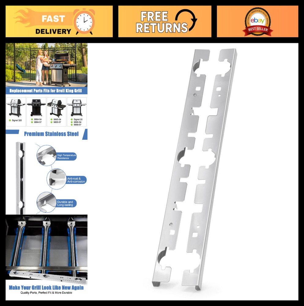 Stainless Steel Carryover Burner for Gas Grill – Fits Broil King Signet 320 & Mo