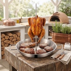Al Pastor Style Vertical Skewer 33cm 18/8 Stainless Steel 5 Detachable Spikes