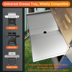 Grill Grease Tray w Catch Pan Adj 24-30in Nexgrill Dyna Glo Kenmore Expert BBQ