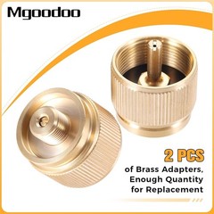 2Pcs Brass Propane Stove Adapters for US to Europe Camping Gas Bottle Conversion