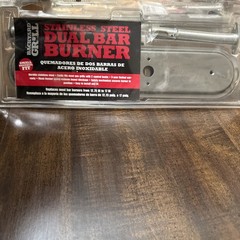 Backyard Grill Stainless Steel DUAL BAR BURNER Small Universal Fit 12.75-17″ NOS
