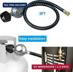2-Feet propane Gas Grill Regulator and Hose, Replacement for Weber, Charbroil, N
