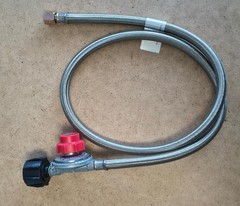 NEW 10 PSI Adjustable High Pressure LP Gas Regulator w/ 4FT Steel Braided Hose
