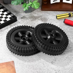 2Pcs Lightweight Durable Plastic Wheels for Grill Cart Bbq Replacement Kit Black