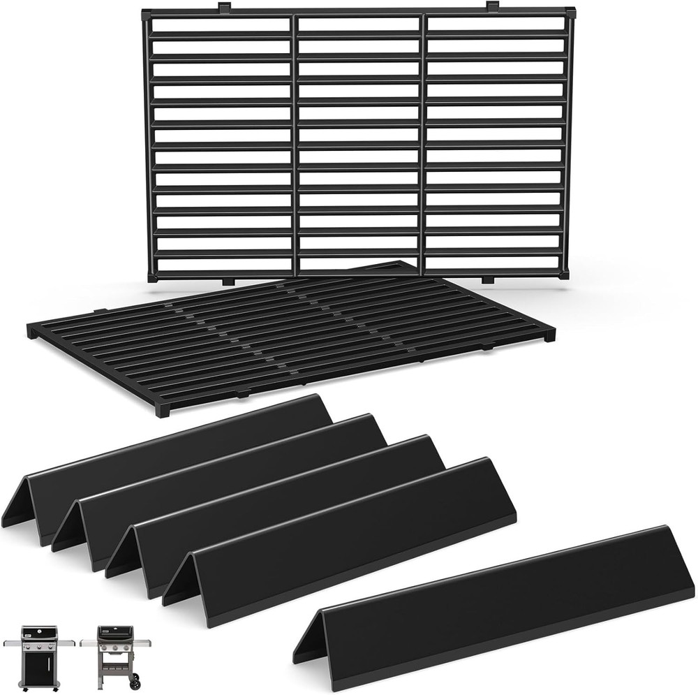 QuliMetal Spirit E310 Grill Parts for Weber Spirit, 17.5″ Grill Grates 15.3″ Fla