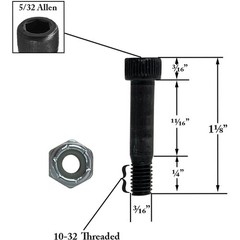 Oklahoma Joes, Auger Motor Shaft Nut & Bolt, 3/16″ for 900 DLX and 1200 DLX Pell