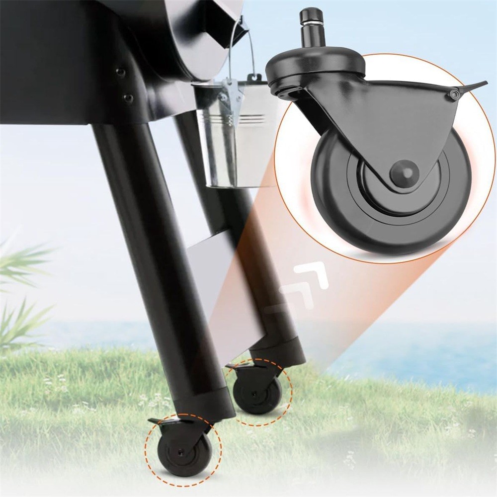 3″ Rubber Heavy-Duty Grill Wheel Fit for Traeger Pellet Grills Timberline 850 AC