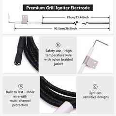 Grill Heat Plates Burners Igniters Stainless Steel Kit for Nexgrill 4/5 Burner