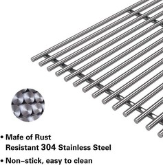 S56202 15 5/8 Stainless Steel Cooking Grates Grid with 96201 Heat Plate Steelman