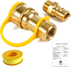1/2 Inch Gas Quick Connect Kit for Heater Grill RV Natural Gas Propane
