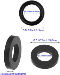 10Pcs Propane Tank Gasket and 10Pcs O-Rings for Soft Nose P.O.L. Fittings, Rubbe